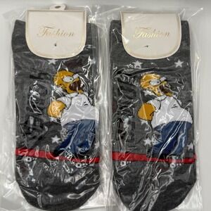 The Simpsons Homer‎ Simpson Socks Fashion Gray Anime Cartoon Novelty Crew Socks